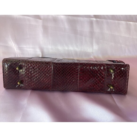 Vintage frame handbag purse clutch snakeskin Red - Picture 4 of 16